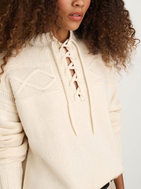 Alex Mill Sweaters - Alex Mill Jules Laceup Merino Wool Blend Sweater Coastal Preppy Fall Knit